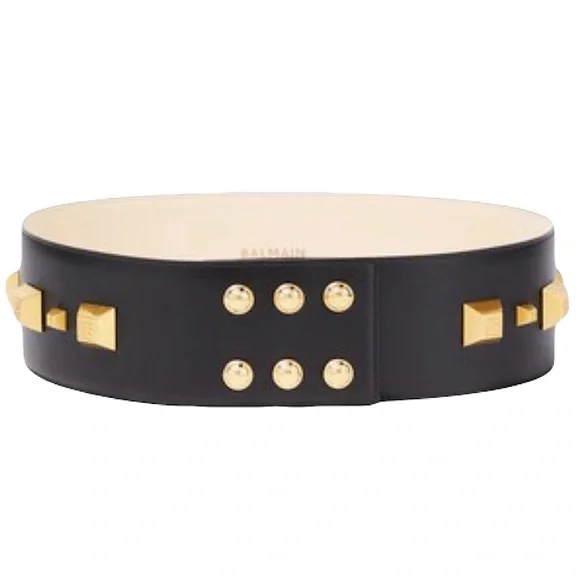 Balmain Leather Coin Studded Belt display picture 1